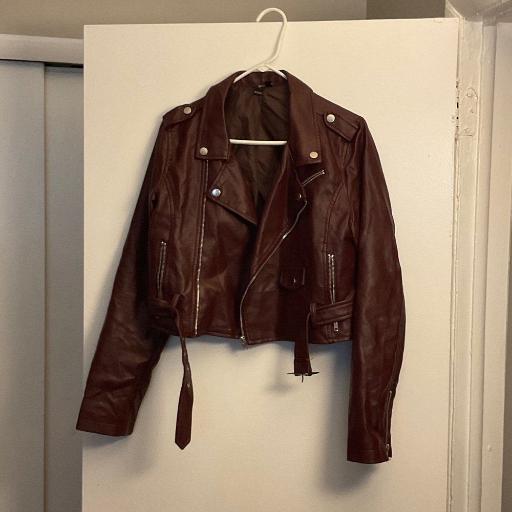Windsor Deep Maroon Leather Jacket - image 1